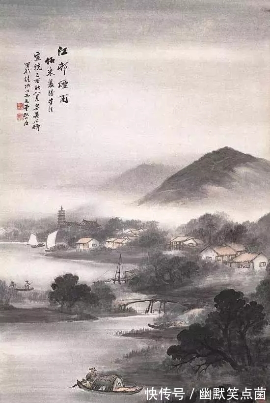 烟雨蒙蒙$海派山水画大家|吴石仙的烟雨蒙蒙