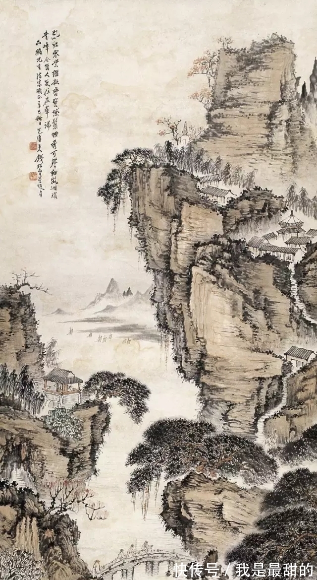 新国画@“新国画”以前他怎么画画?钱松嵒早期山水画
