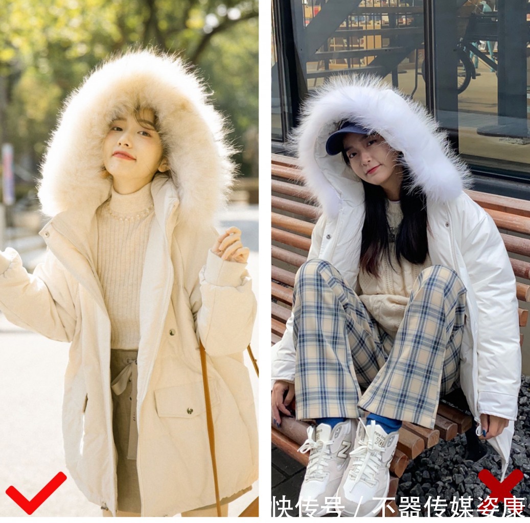 羽绒服|几套小个子女生的羽绒服穿搭,美爆一整冬!