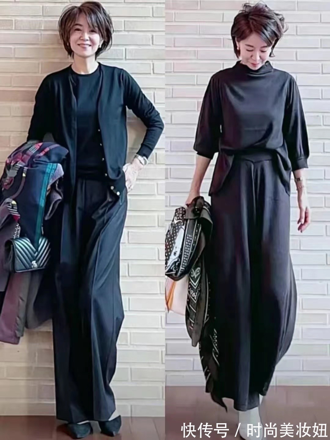 造型|50岁要学日杂博主穿搭,简单的配色显气质,照穿美得优雅大方