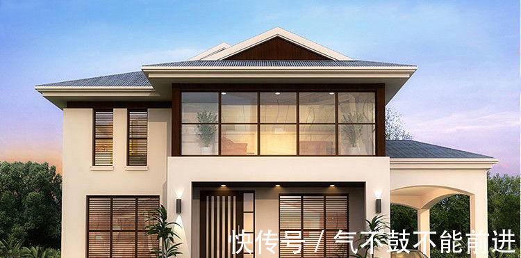 风格|141×11米带车库别墅,现代风格设计,农村建房新潮流