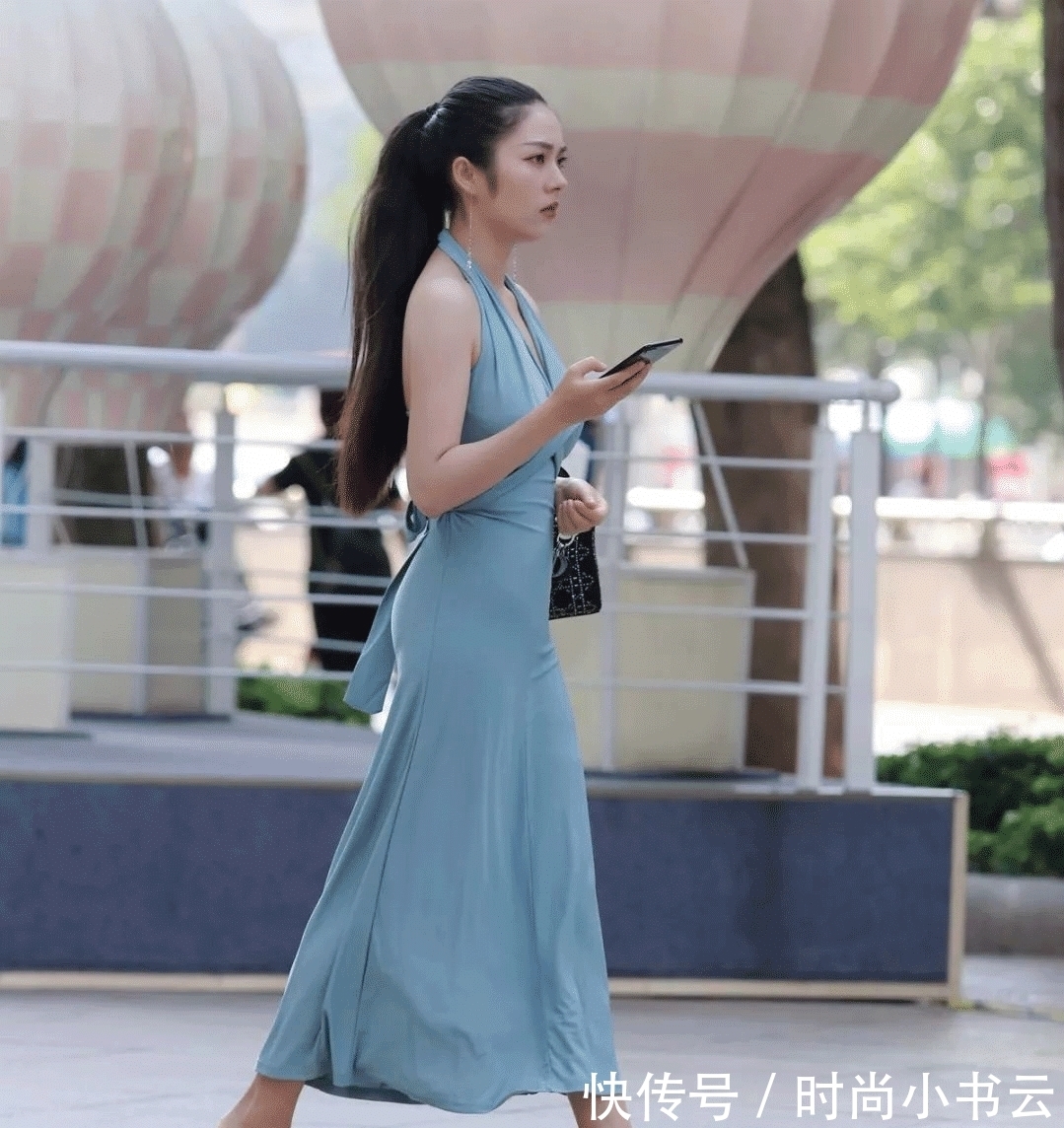 连衣裙 清凉时尚的挂脖连衣裙,今夏时尚穿搭的首选!