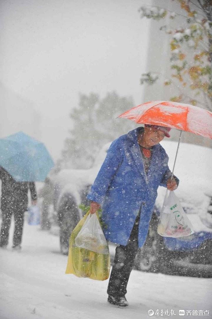 济南|大雪！济南南部雪厚五公分，行人寸步难行