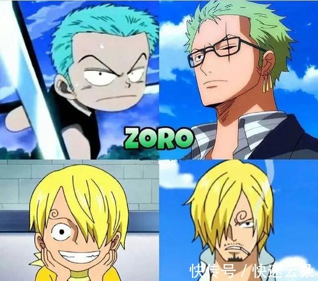 山治|海贼王不同年龄的对比,娜美身材从小就有潜力,山治隐藏的很好