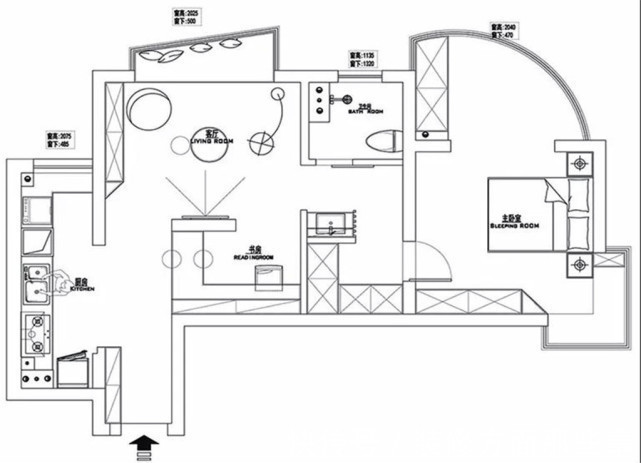 空调孔|67平简约风一居室加一个开放式书房,这样的家更浪漫