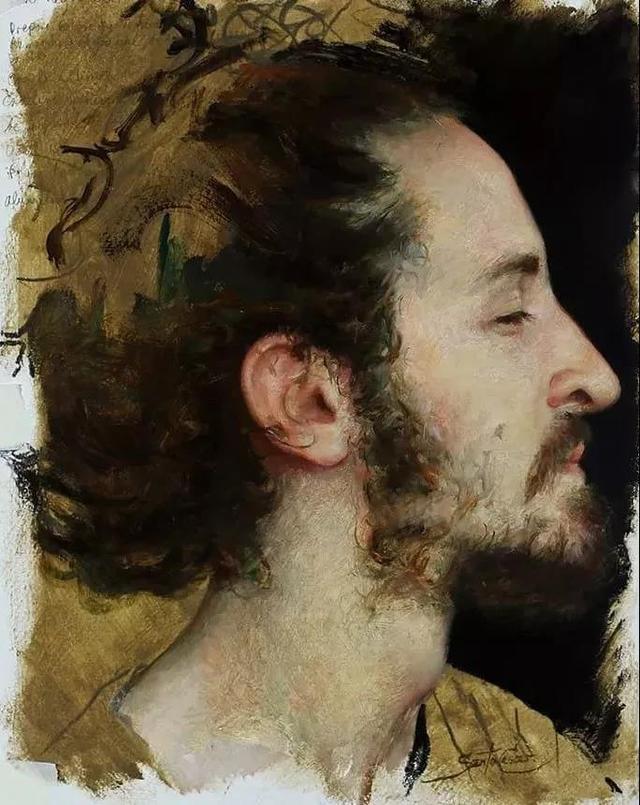 Cesar!古巴裔美国画家Cesar Santos人物肖像的作品