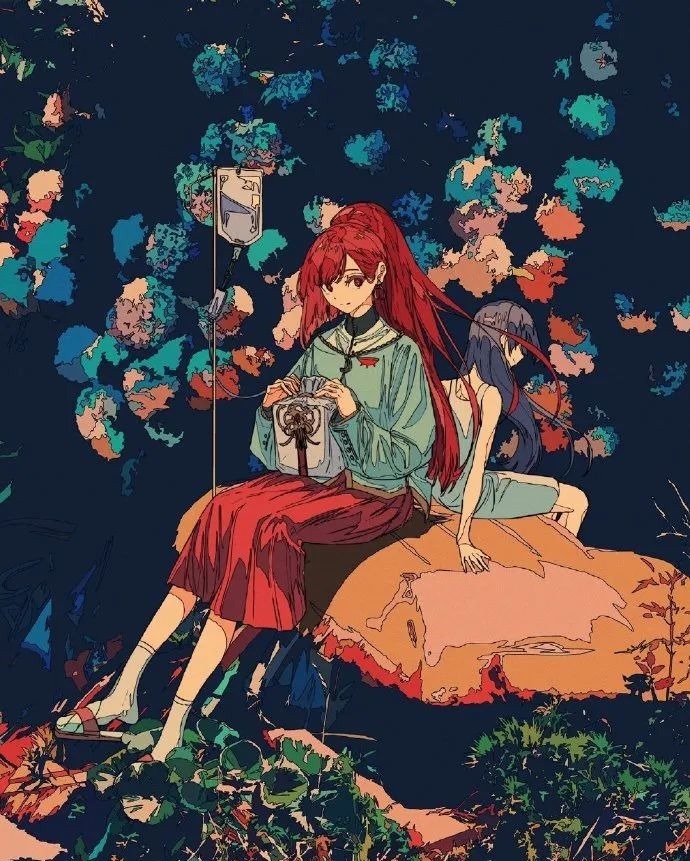 插画|画风和色调都十分独特的少女插画