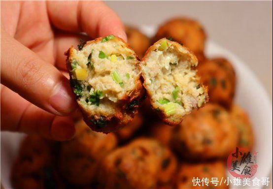 外酥|炸丸子，切记不要放面粉和淀粉，教你一招，外酥里嫩不吸油