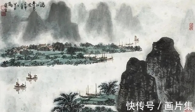 金陵画派$他跟随山水画大师傅抱石习画二十年,为傅派山水第一传人