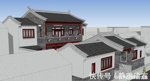 宅基地|喜庆的四合院设计,家里的宅基地小也可以盖,很适合农村
