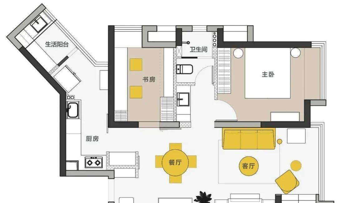 屋主|79平米混搭风格,客厅的壁炉电视墙,书房的隐形床,都是大制作!