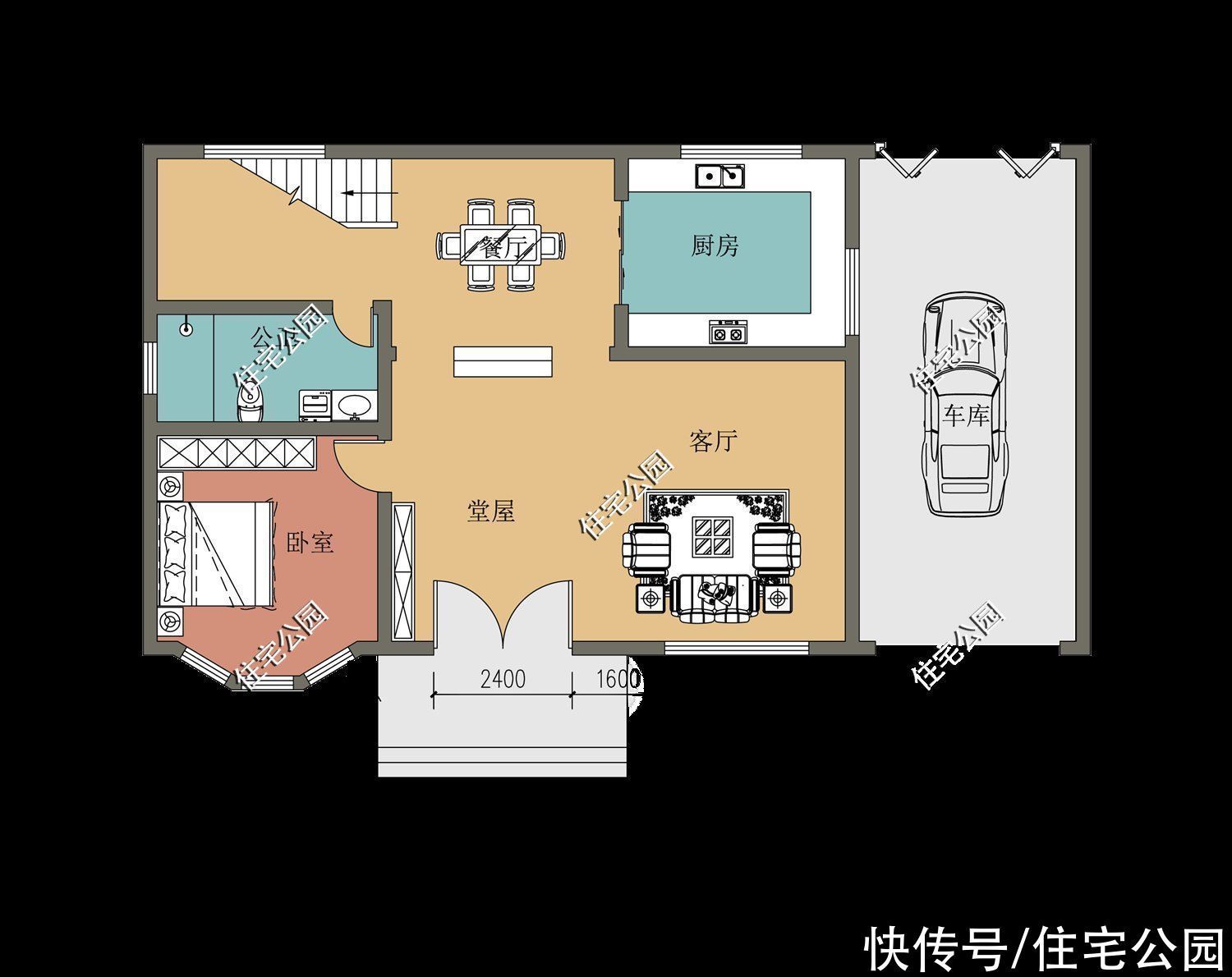 户型|10套带堂屋的户型，占地面积都不大，网友：这才是适合农村的房子