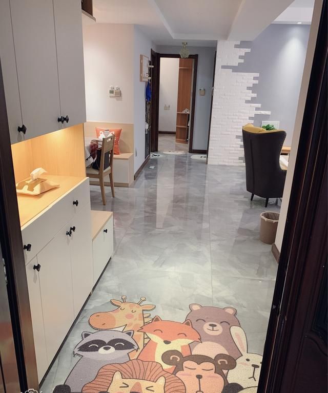 北欧风|新房装修毕业,北欧风的设计超温馨,玄关鞋柜和客厅背景墙超漂亮