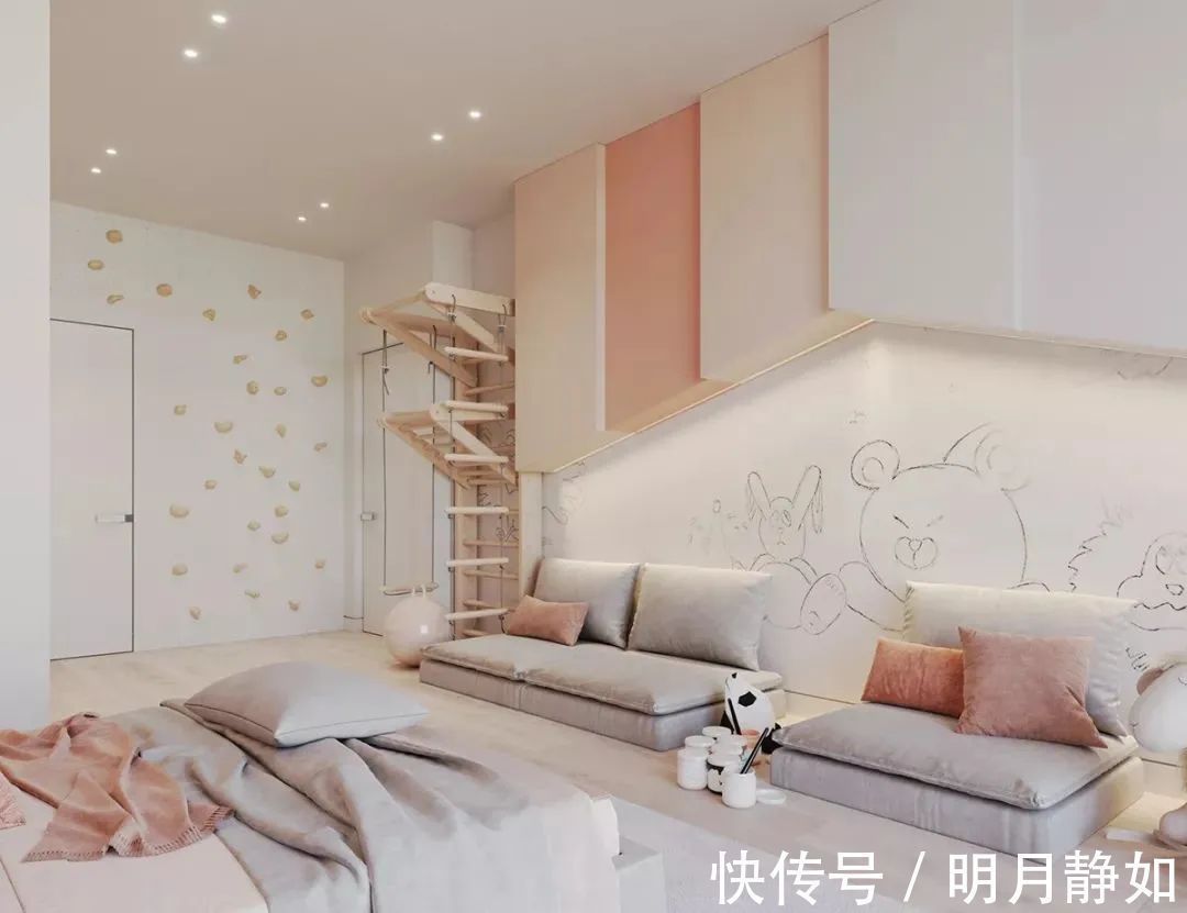 深灰色|180㎡现代简约，满屋的高级灰，橘粉色的点缀，低调时尚好高级