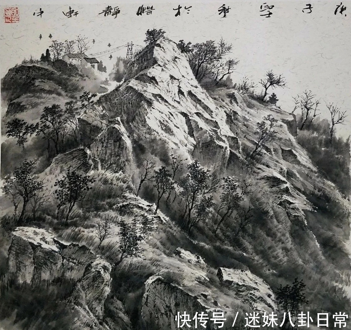 画家!一位青年画家的山水画很写实,有韵有境,不输西方风景画!