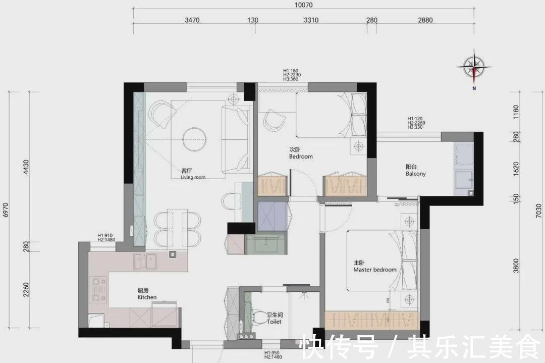 书房|虽只75㎡三口之家,却拥有两间卧室+一个书房,我看出了豪宅样子