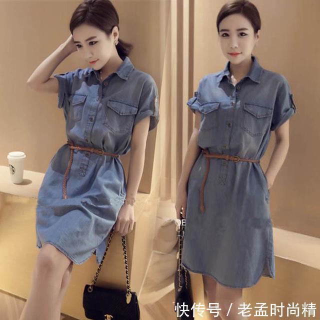 棉麻 还在穿短款衬衫就过时了,现在流行时髦衬衫裙,显瘦也显女人味