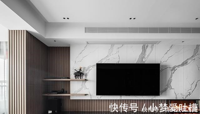 茶几处|180㎡大平层,现代简约+无主灯设计,客餐厅精致有格调!