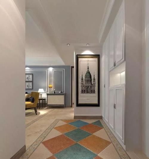 花砖|玄关,别再通铺瓷砖了,当下年轻人都喜欢这样装,也太好看了吧