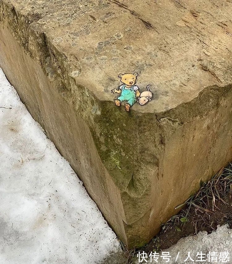 幸福的生活#可可爱爱的3D粉笔画,让无聊的街头变得妙趣横生,把路人都萌翻了