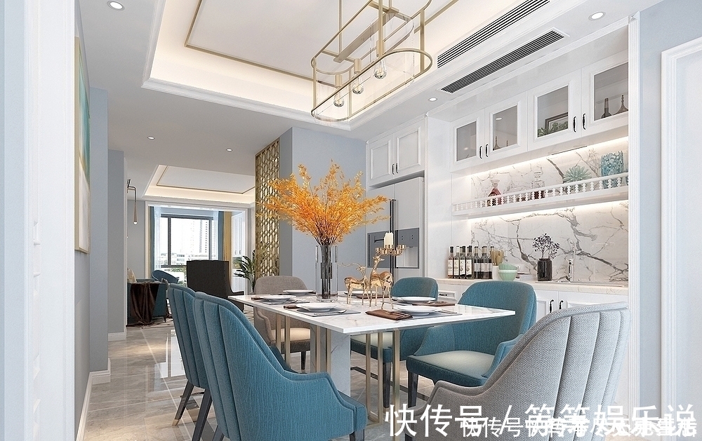 时尚|125平美式风格,现代与美式的碰撞,时尚轻奢齐头并进,太迷人了