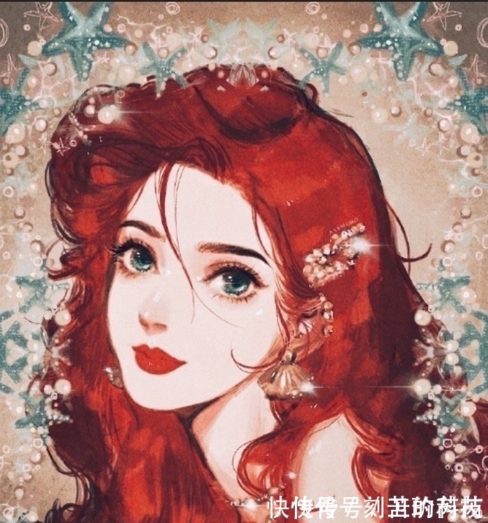 迪士尼公主的不同画风,爱丽儿一头秀发让人羡慕,艾莎女王范十足