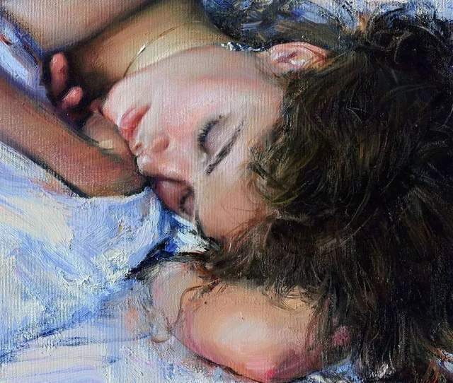 thomas$他的油画,既有潇洒带劲的笔触,又有性感细腻温和的柔美