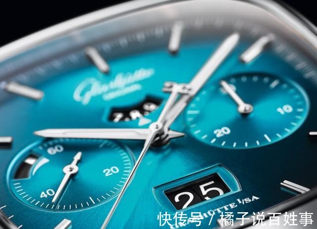 灰棕色$格拉苏蒂原创新出黄、蓝两款漆面大日期计时码表!