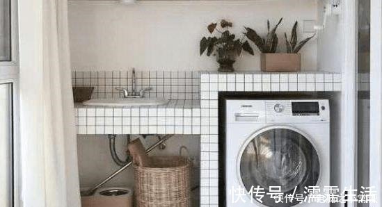 地台|头一次见阳台这样装修放洗衣机，太聪明了，排水快又隔潮