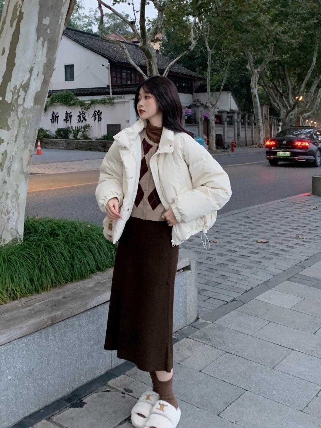 小姐姐|短款羽绒服,小个子小姐姐的绝佳选择