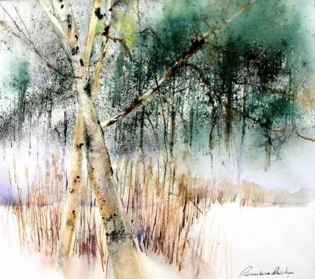 东方$富有诗意的水彩,带着东方水墨的质感,果真是妙啊