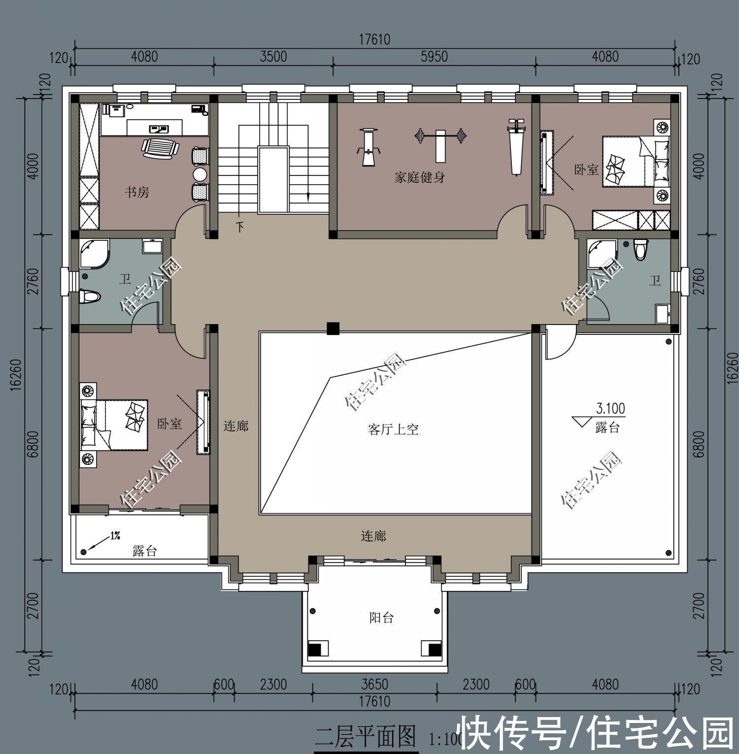 户型|15套挑空客厅户型，专为农村老百姓设计，2021年这样建房面子十足