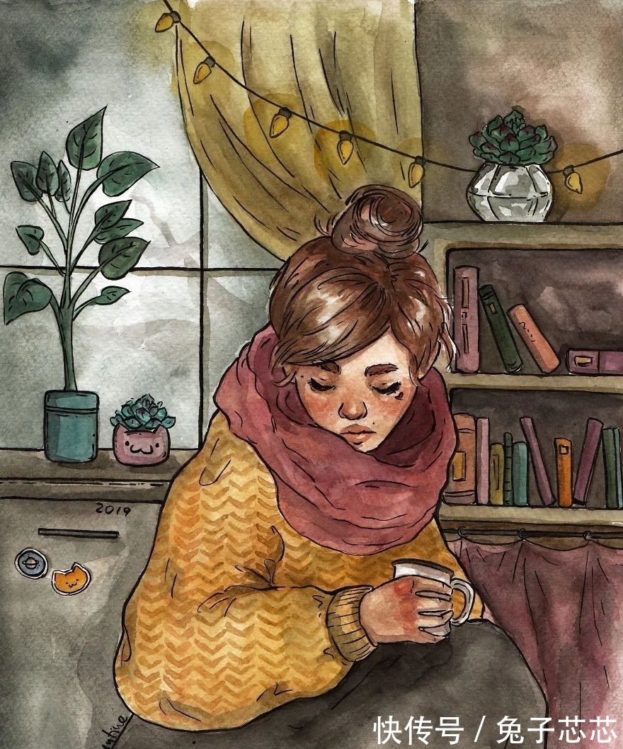 一本好书$16幅水彩画描绘的幸福场景,网友:这才是向往的生活