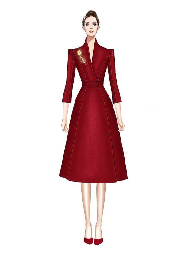 寓意“浴火重生”，这款“火凤凰”礼服穿出了荆楚范儿