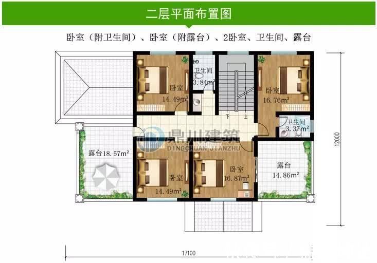 卧室|占地150平方到180平方，9套自建别墅图纸，农村建房不愁