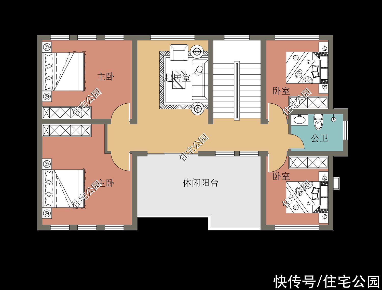 占地尺寸|2020年排名前十的10套二层户型图,尤其是第六套,谁看了都满意