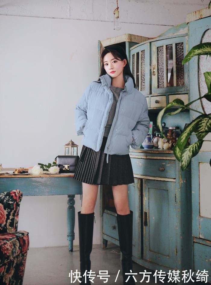 时尚|韩风短款羽绒服+毛衫的时尚搭