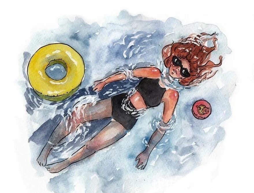 一本好书$16幅水彩画描绘的幸福场景,网友:这才是向往的生活