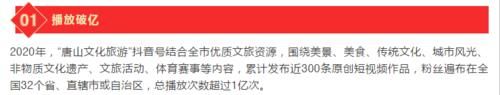 低薪|播放破亿！2020年唐山文化旅游抖音载誉而归