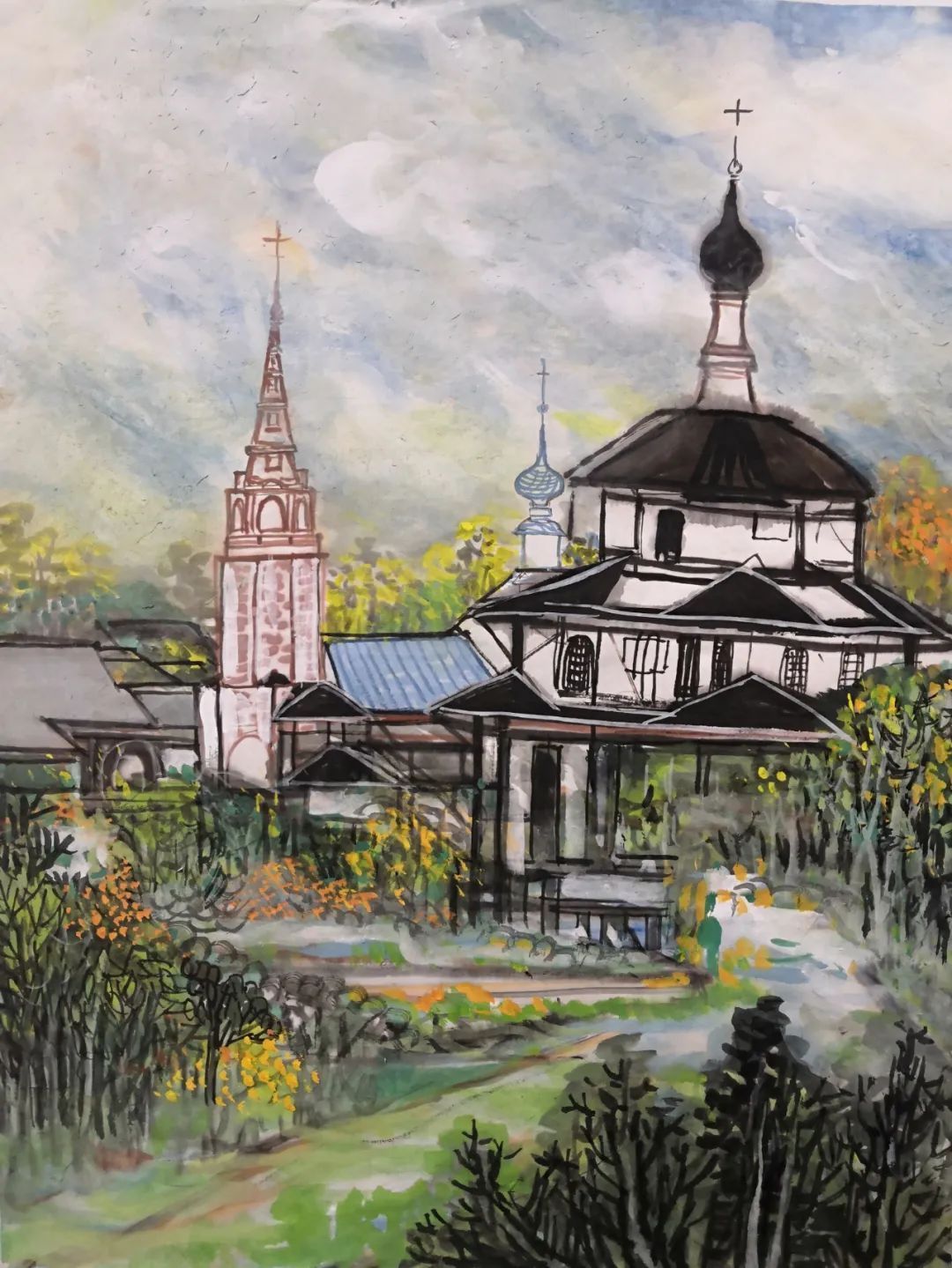 杨大眼造像@中西结合笔传情·锐意创新始通神——张山绘画人物山水艺术新貌