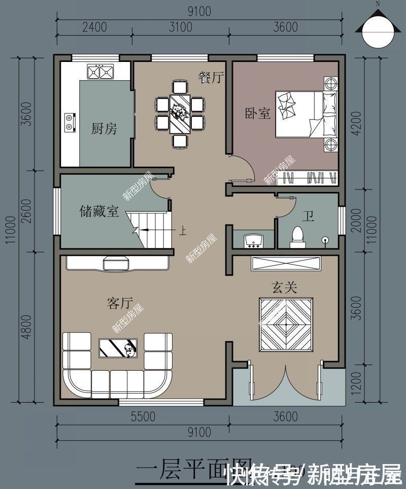 阳台|农村建房想要简约大气，推荐5套平屋顶图纸，总有一套适合你