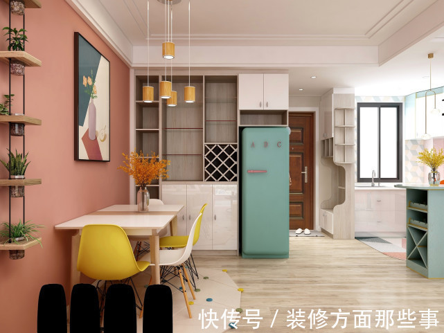 装饰|84平现代风三居室客厅粉色为主，有着少女心的装饰很清新