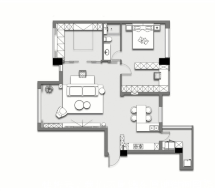 改造|98平三房现代改造,拆掉非承重墙体,让空间互通互融