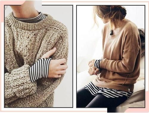 衬衫+毛衣，衬衫+高领=永不过时气质精！太美了！