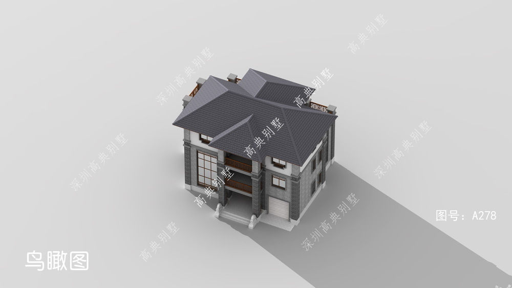 这款耐看的三层中式别墅,户型方正,外观简约大气。