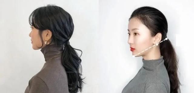 发型分享不同脸型马尾位置,圆脸、方脸这样绑最瘦小脸