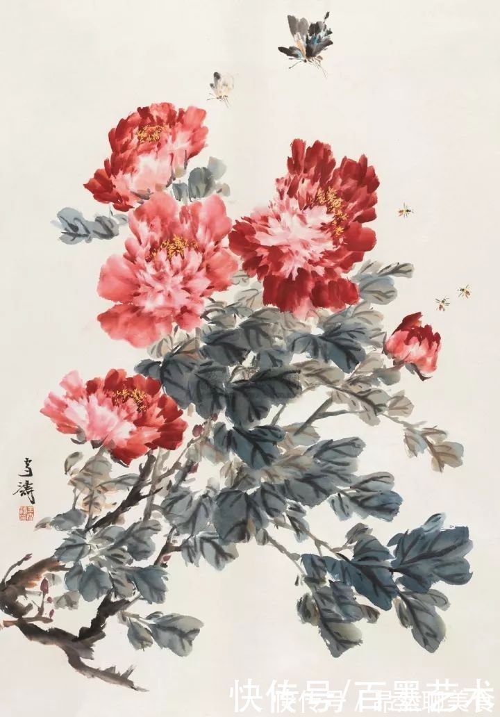 小写意@唯有牡丹真国色!小写意牡丹画150幅,美醉了