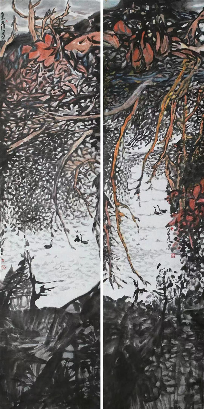 吴良@艺术鉴赏网:山水画名家吴良发“色墨混合”艺术构想