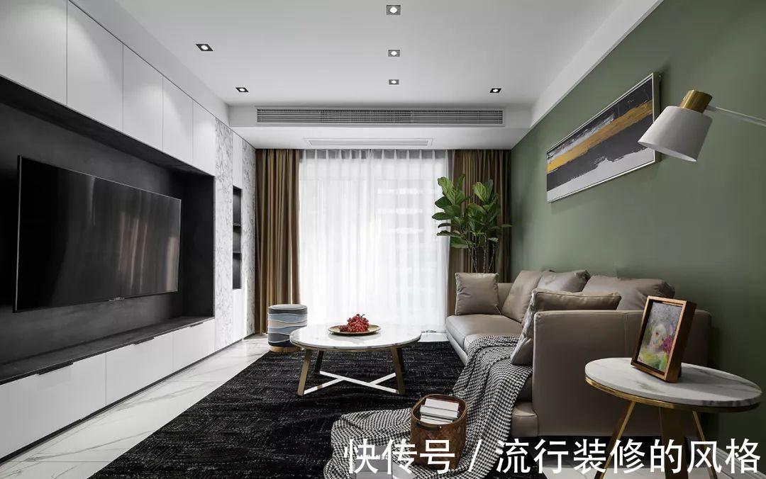 轻奢范|125㎡现代简约风，时尚又优雅，复古绿也能装出轻奢范！
