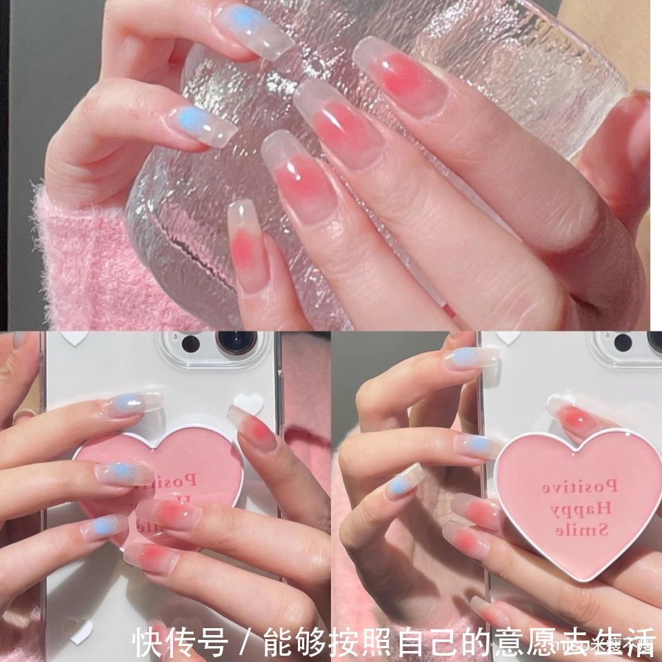 玻璃感|玻璃感腮红美甲,通透像果冻,你的指尖也会害羞吗?